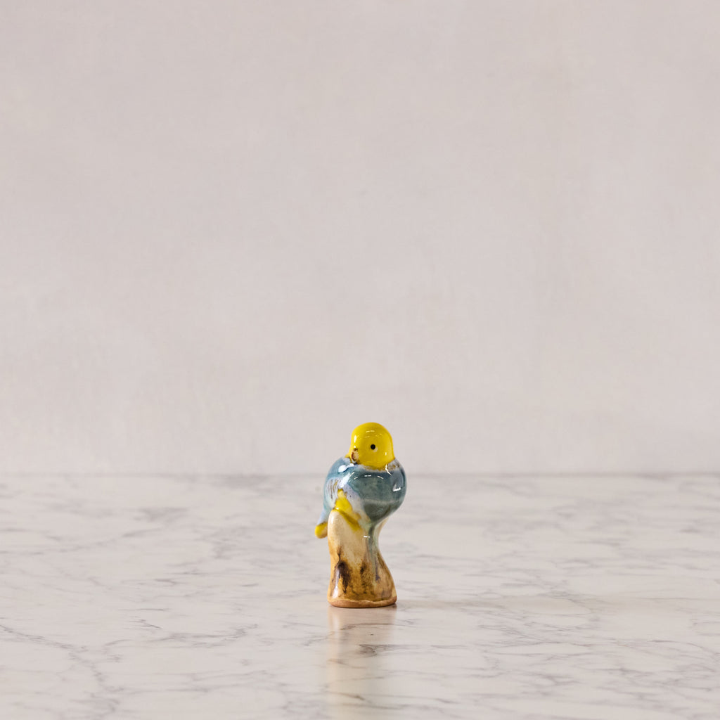 Songbird on Branch, Yellow, Blue