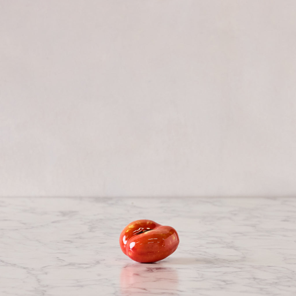 Hand Enameled Ceramic Peach