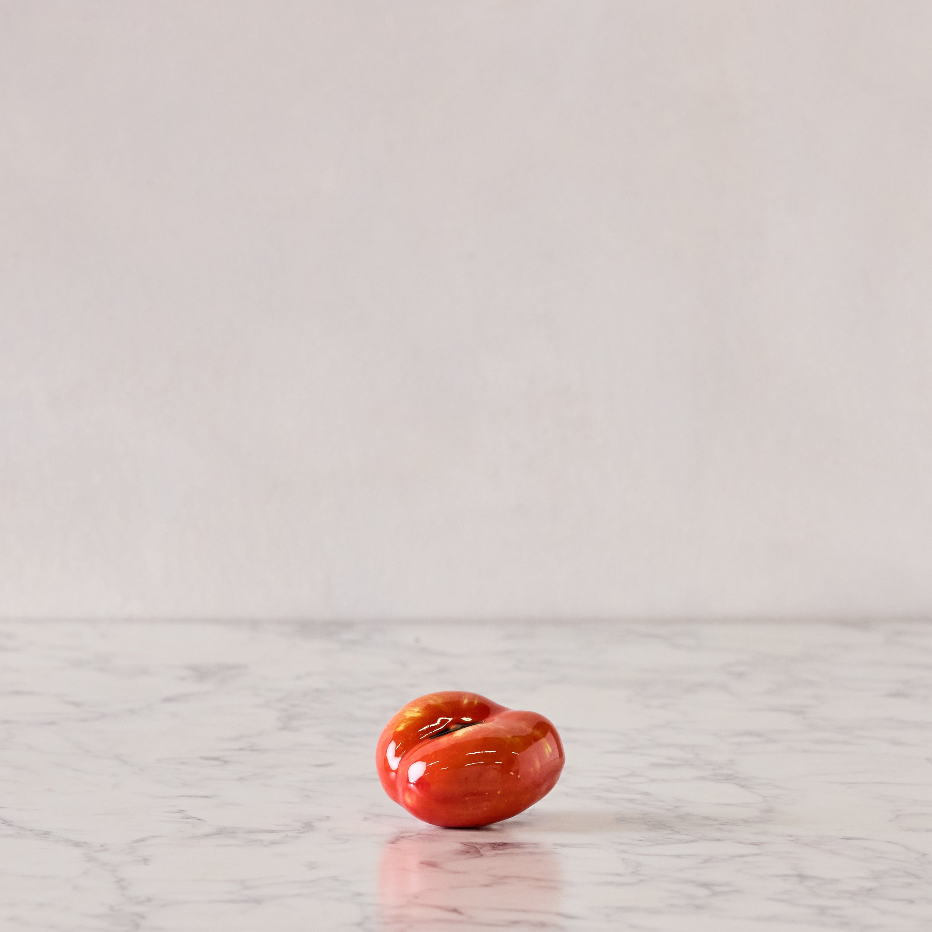 Hand Enameled Ceramic Peach