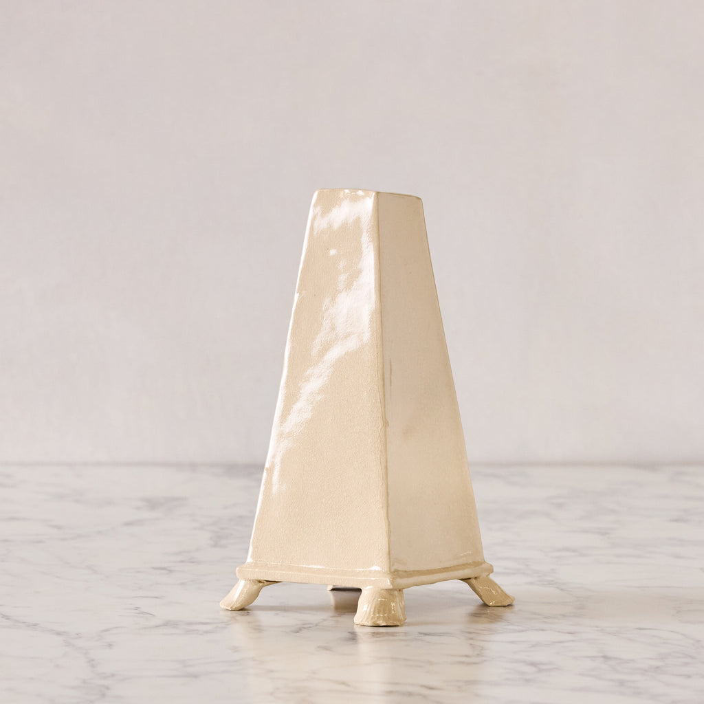 Extra Large Crackle Glazed Obelisk Vase