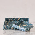 Marbled Scalloped Tray Set, Blue Fire