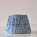 14" Lamp Shade in Hand-Blocked Silk, Indigo Moire