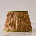 16-Inch Lamp Shade in Hand -Blocked Silk, Cabbage & Tea Rose