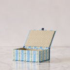 Block-Print Keepsake Box in Blue Floral, Small