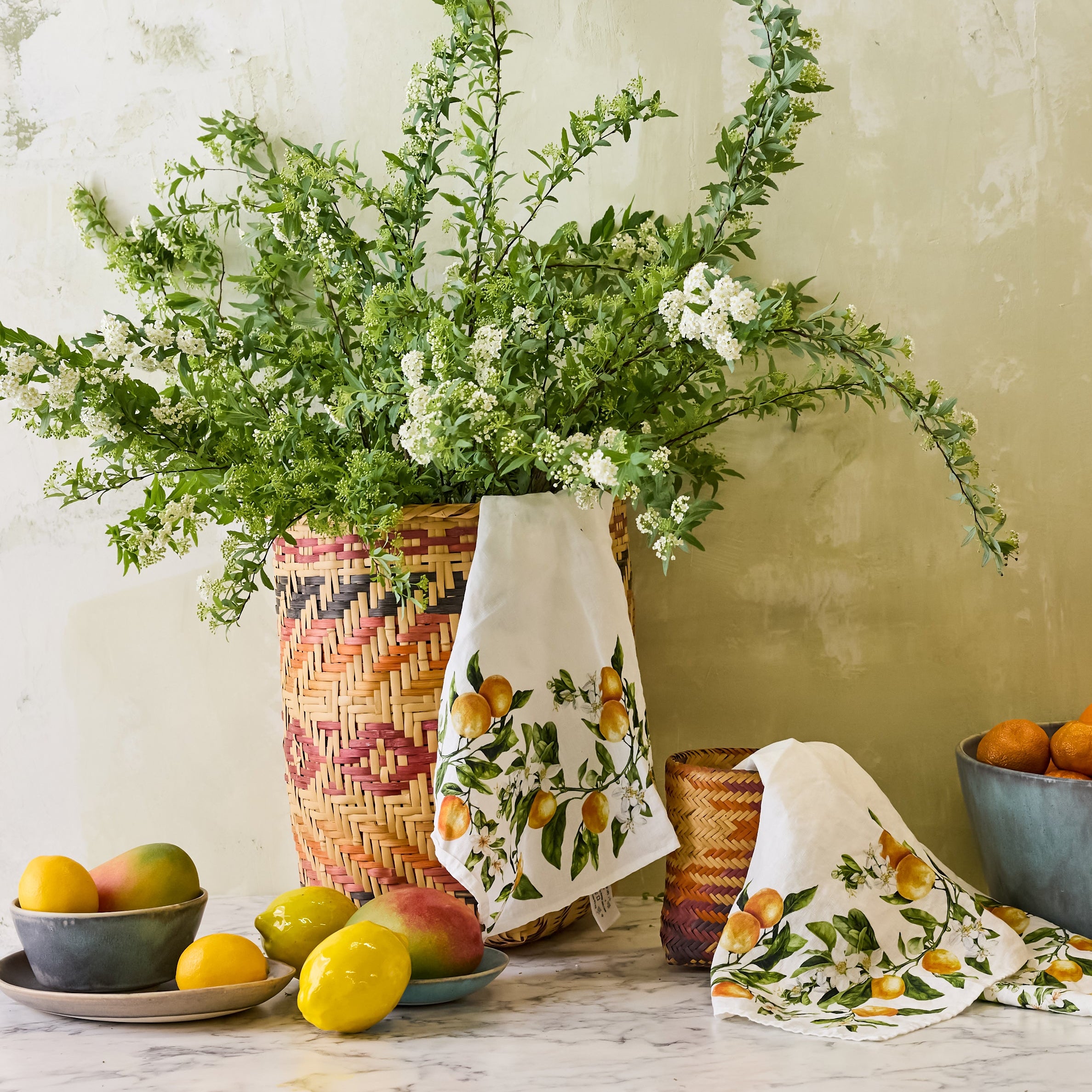 Vintage Mississippi Choctaw Basket, Terracotta & Honey