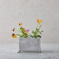 White Glazed Stoneware Flower Brick