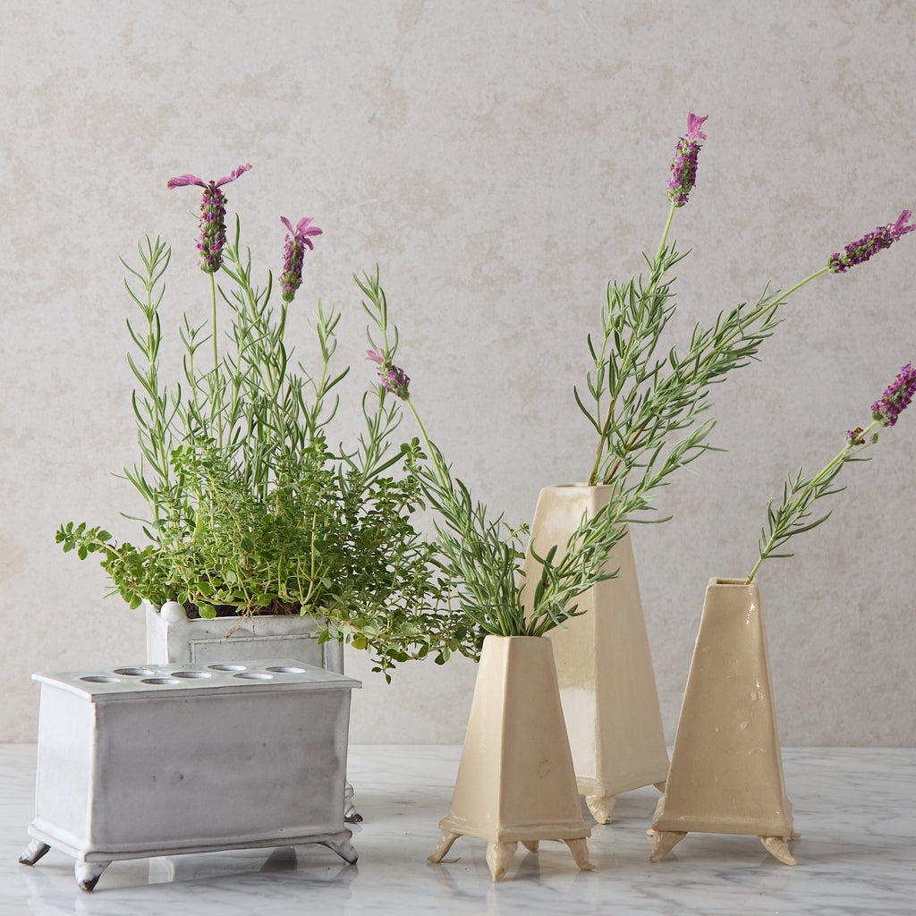 Small Crackle Glazed Obelisk Vase