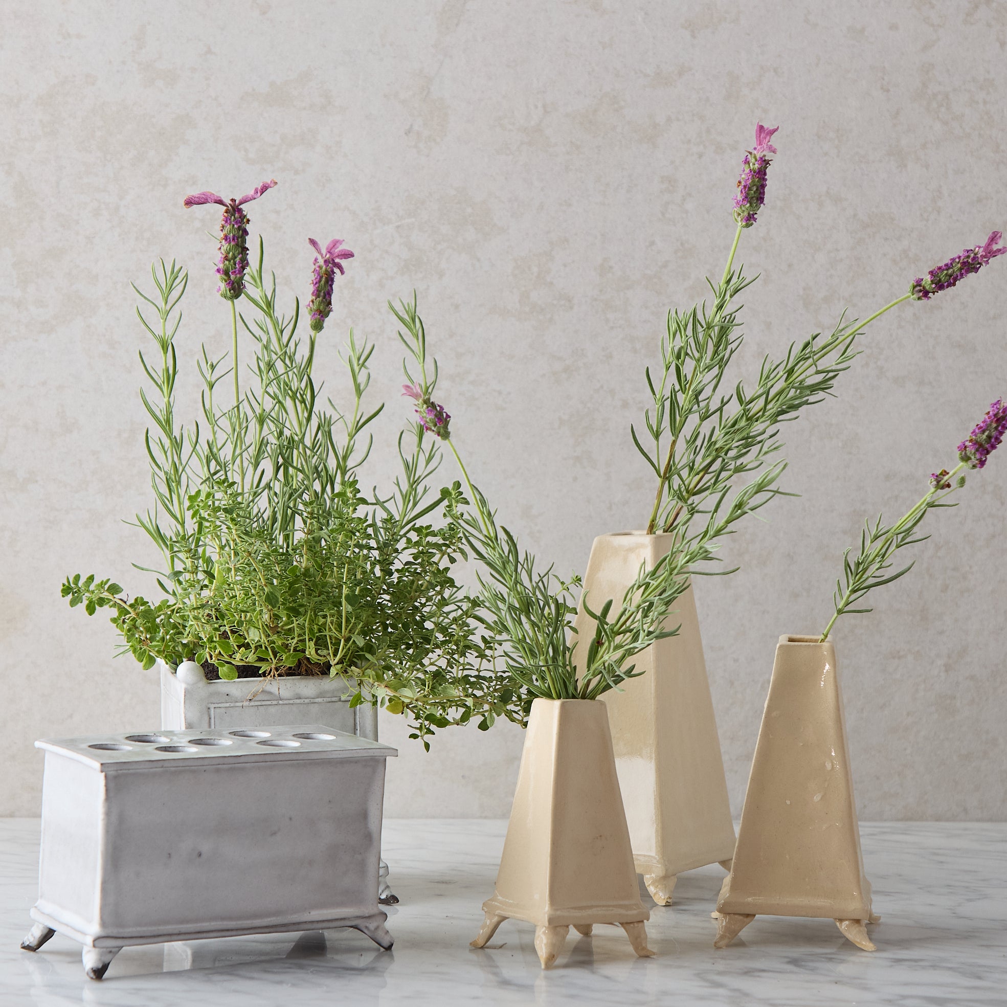 Small Crackle Glazed Obelisk Vase