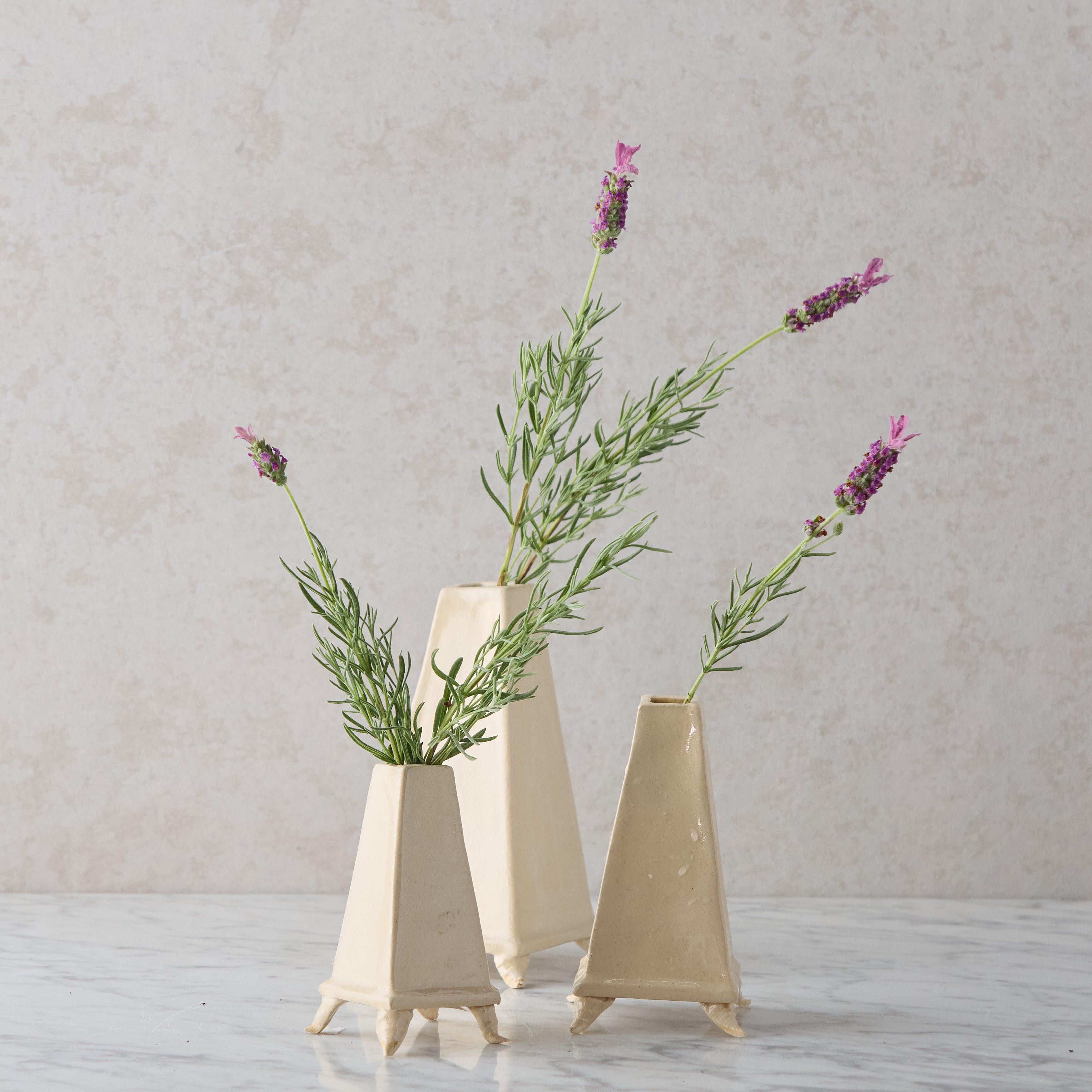 Medium Crackle Glazed Obelisk Vase