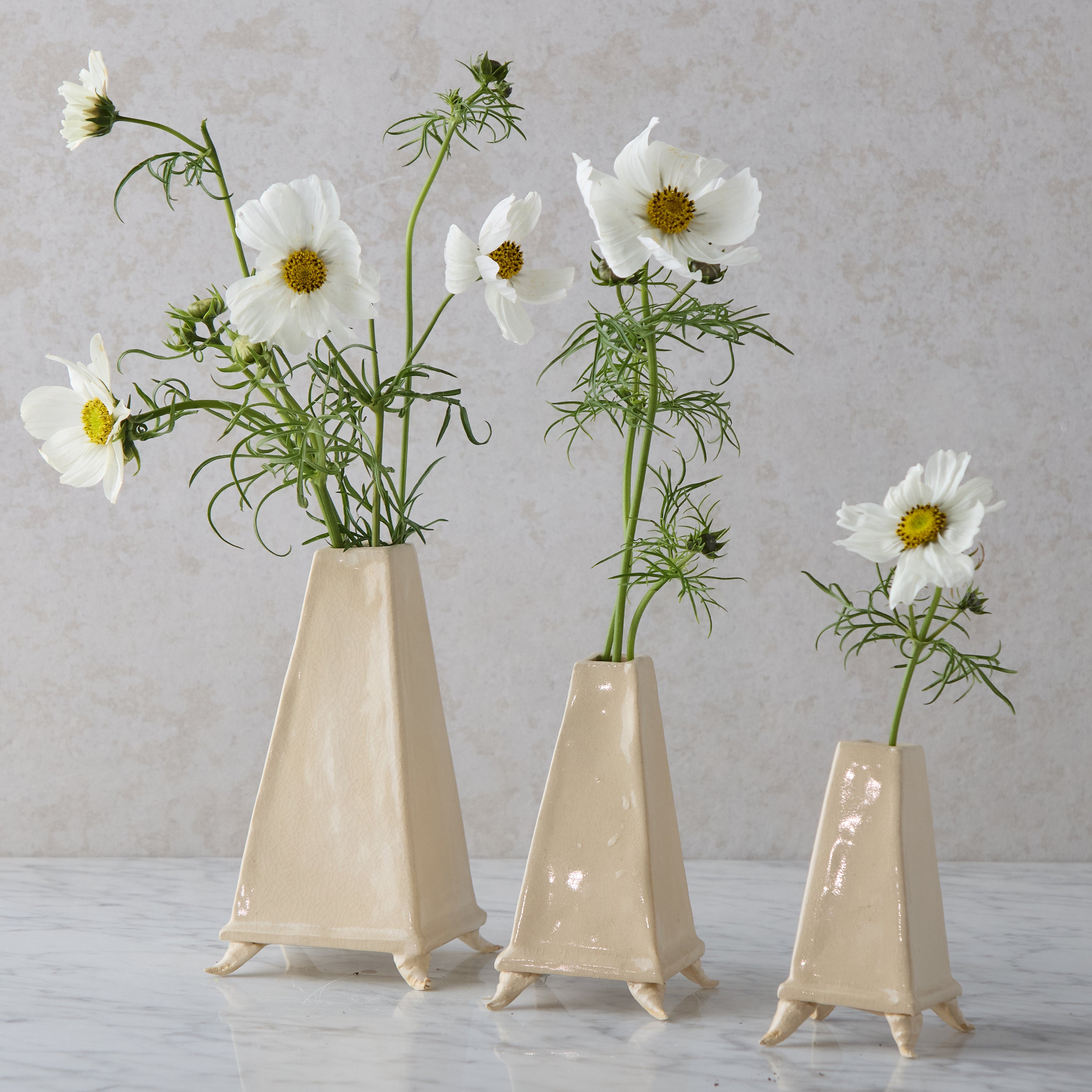 Medium Crackle Glazed Obelisk Vase