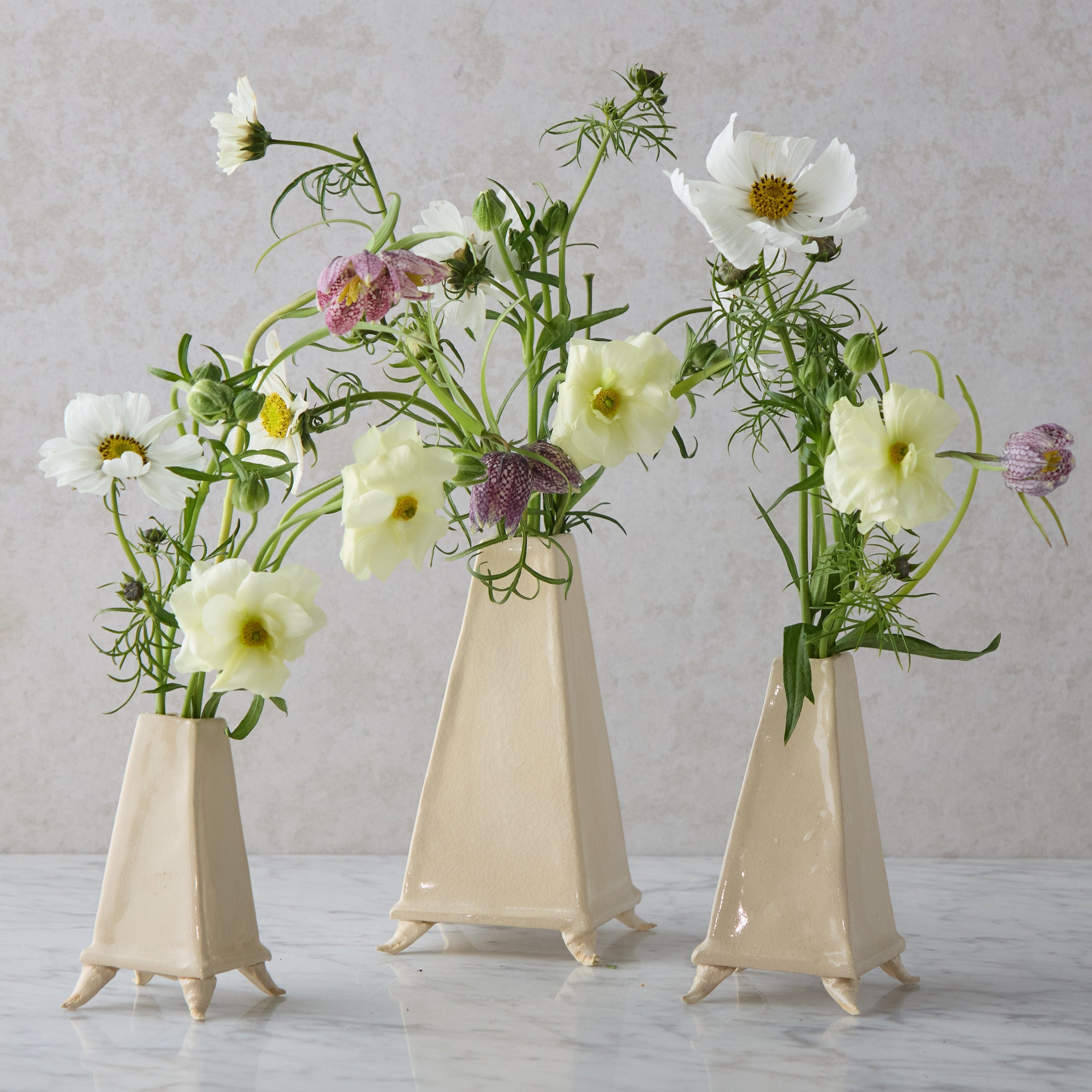 Extra Large Crackle Glazed Obelisk Vase