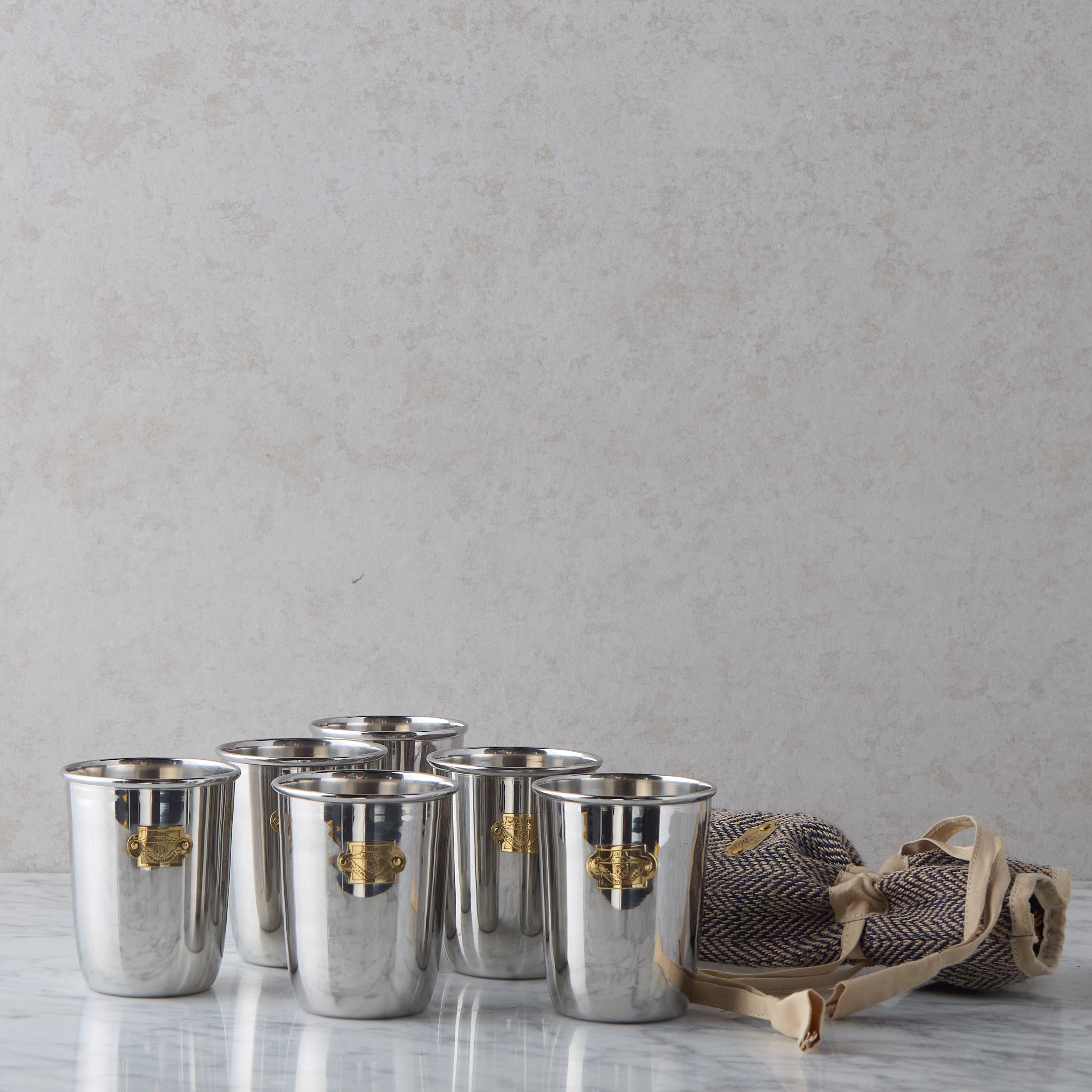 Set of 6 Stainless Steel Cups
