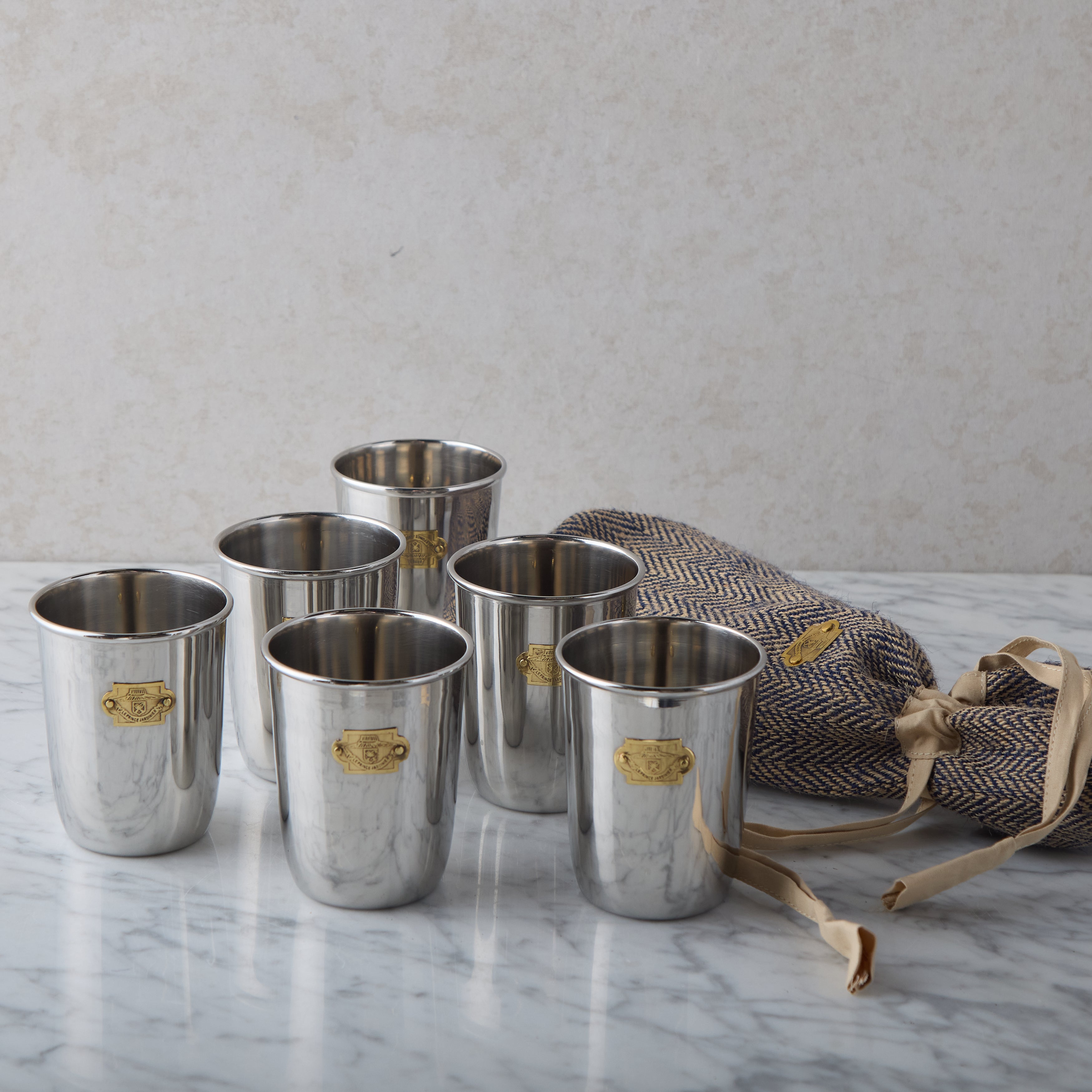 Set of 6 Stainless Steel Cups