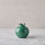 Glazed Terracotta Pomegranate, Large Green