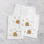 Set of Four Bee Hive Cocktail Napkins