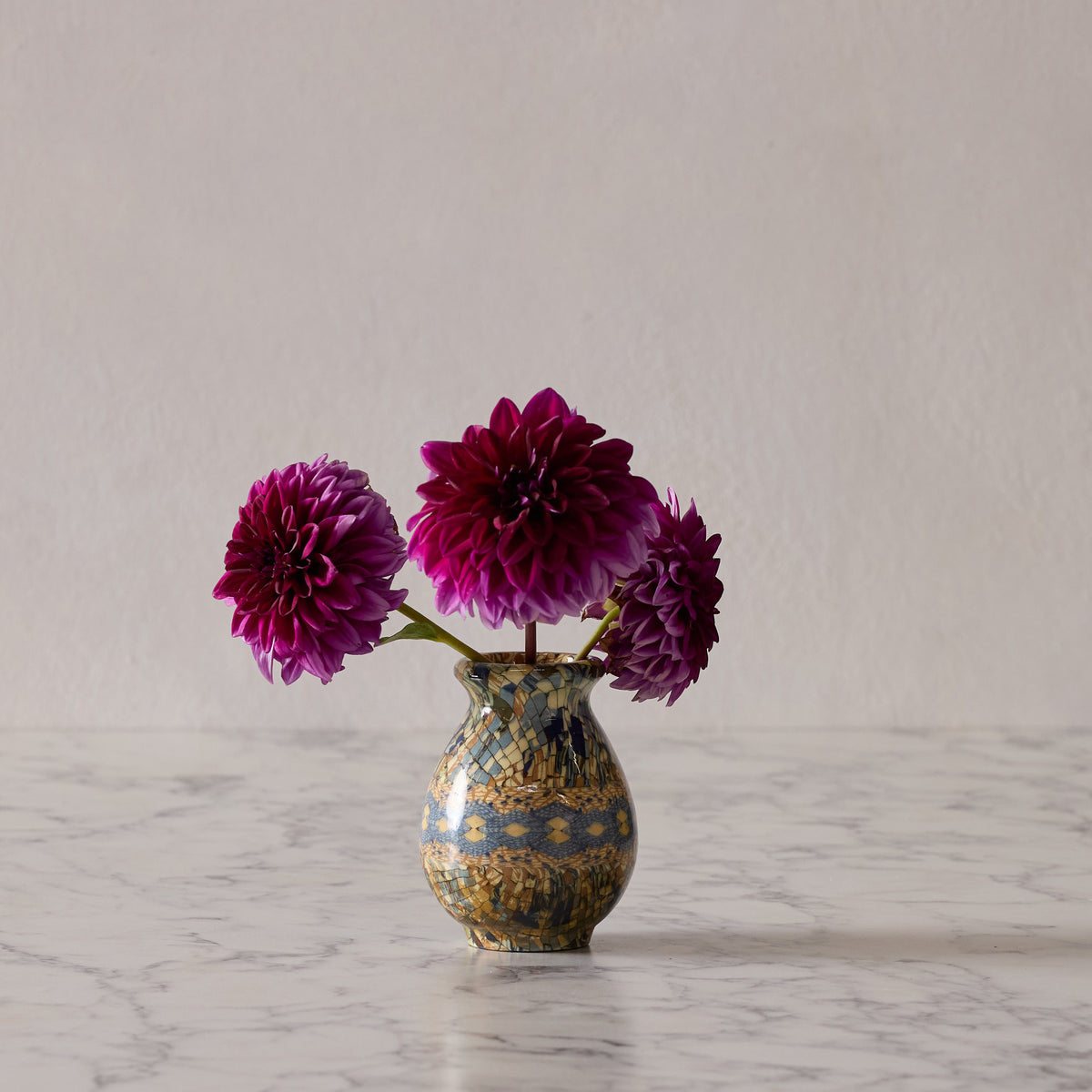 Jean Gerbino Mosaic Vase, Double Diamond