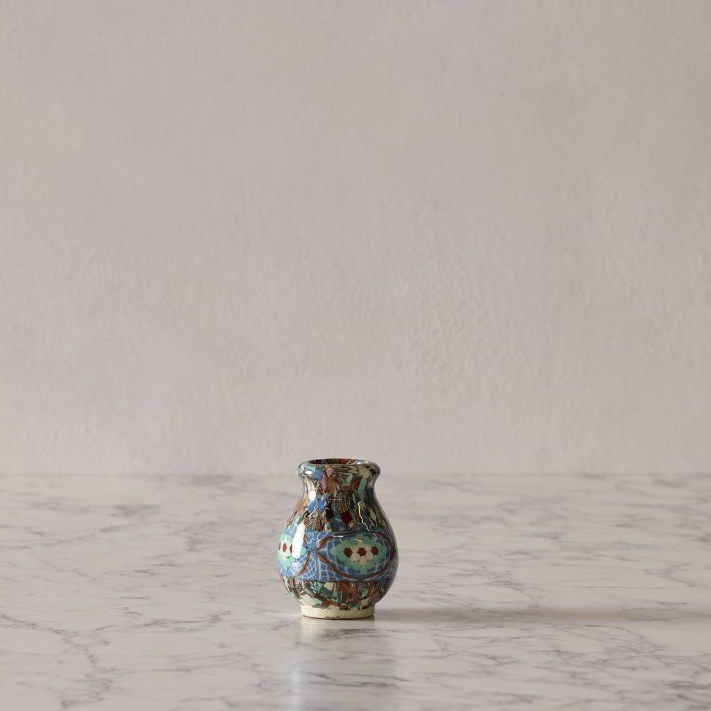 Jean Gerbino Small Mosaic Vase, Green Diamond