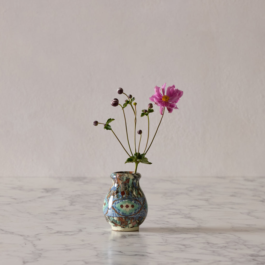 Jean Gerbino Small Mosaic Vase, Green Diamond