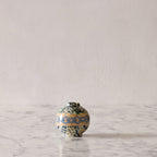Jean Gerbino Round Mosaic Vase, Blue Diamond