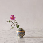 Jean Gerbino Round Mosaic Vase, Blue Diamond