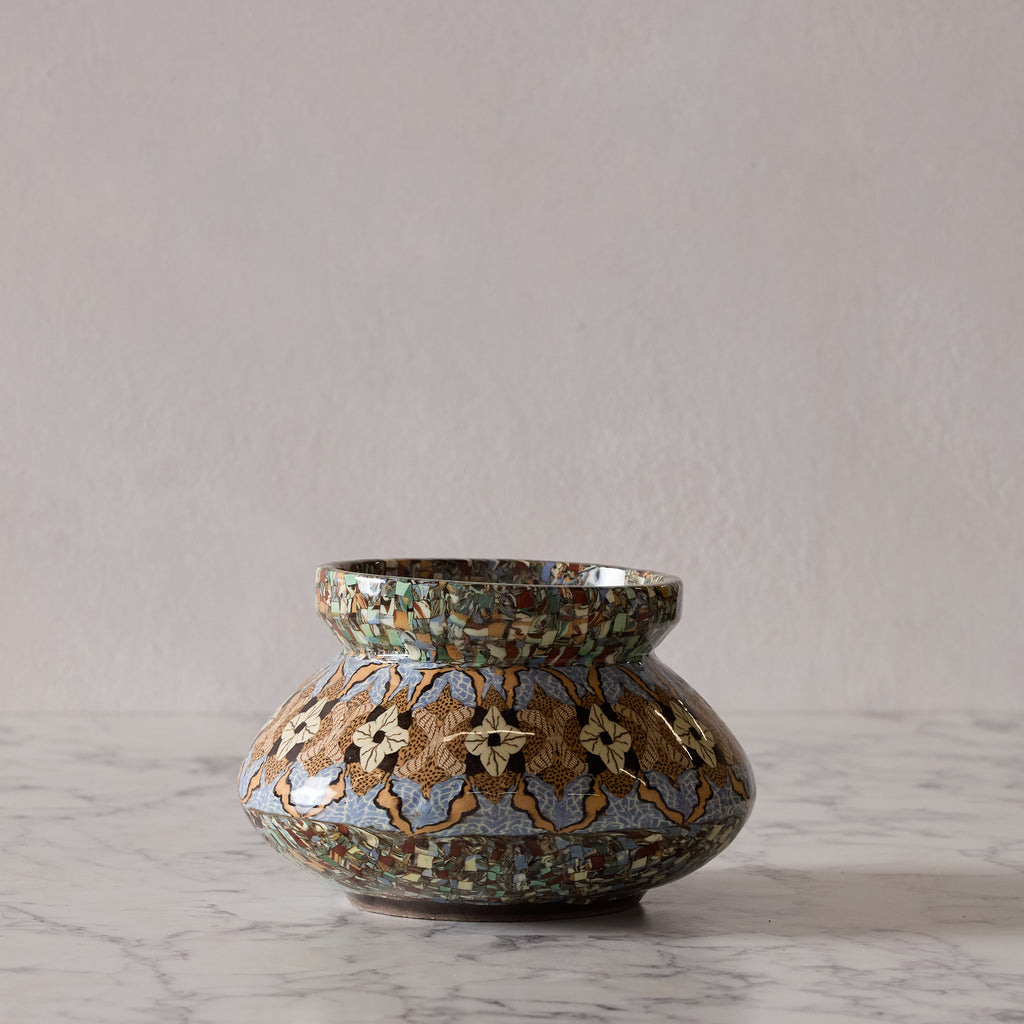 Jean Gerbino Extra Large Mosaic Low Vase