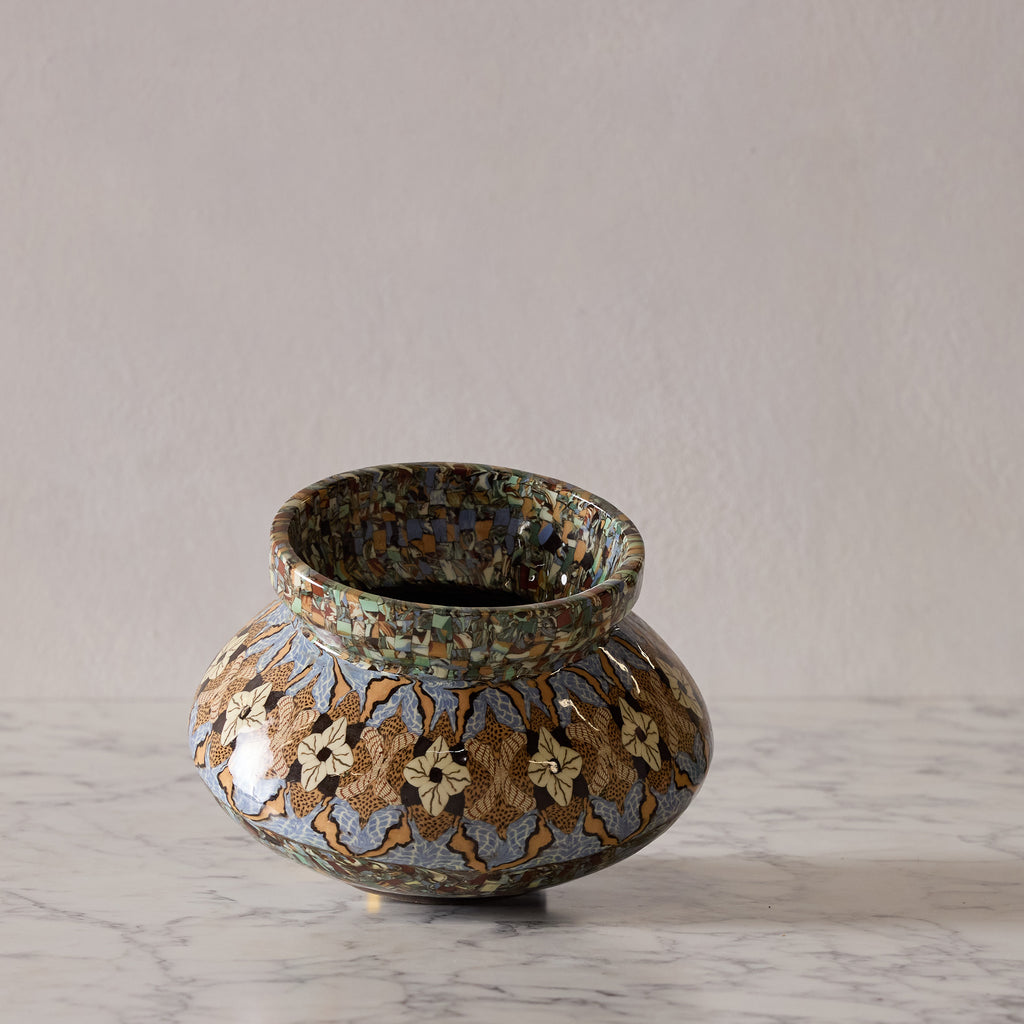 Jean Gerbino Extra Large Mosaic Low Vase
