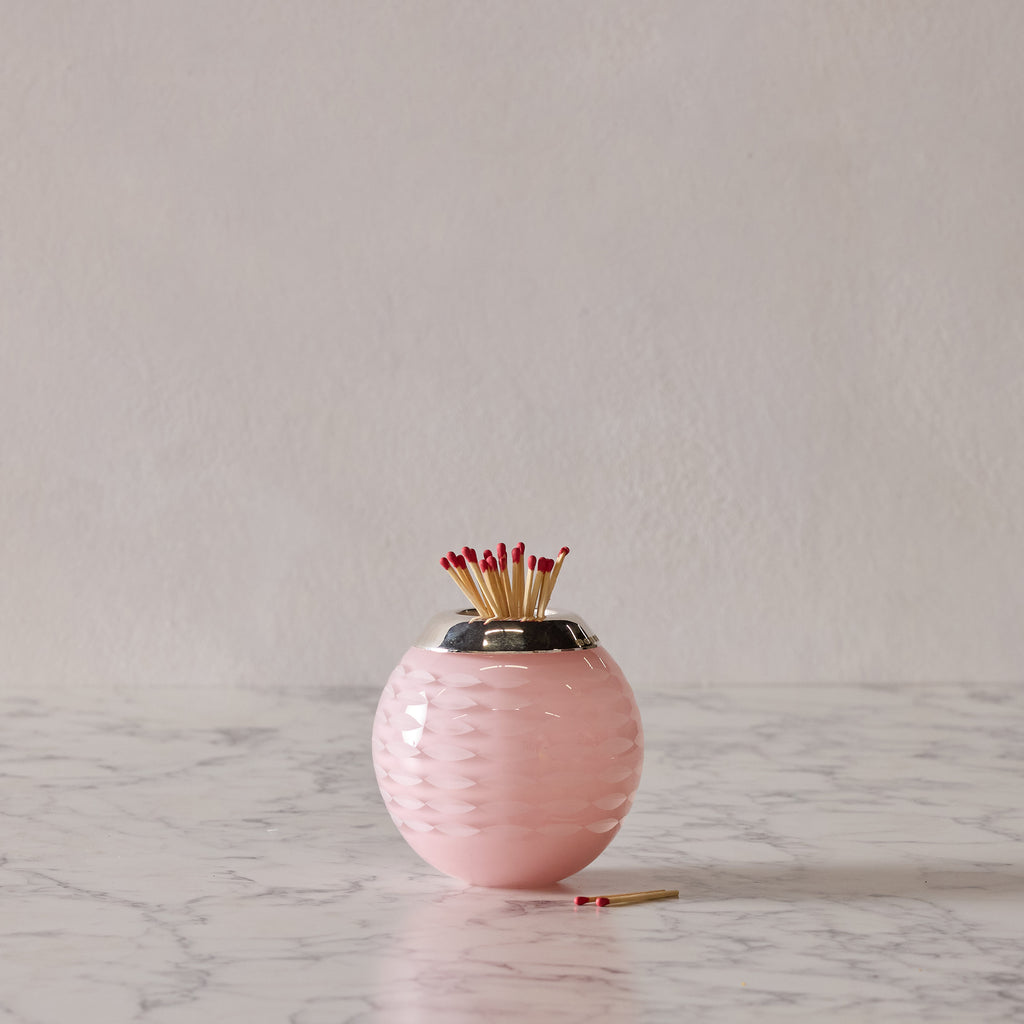 Medium Crystal & Sterling Match Striker, Pink Dot Dash