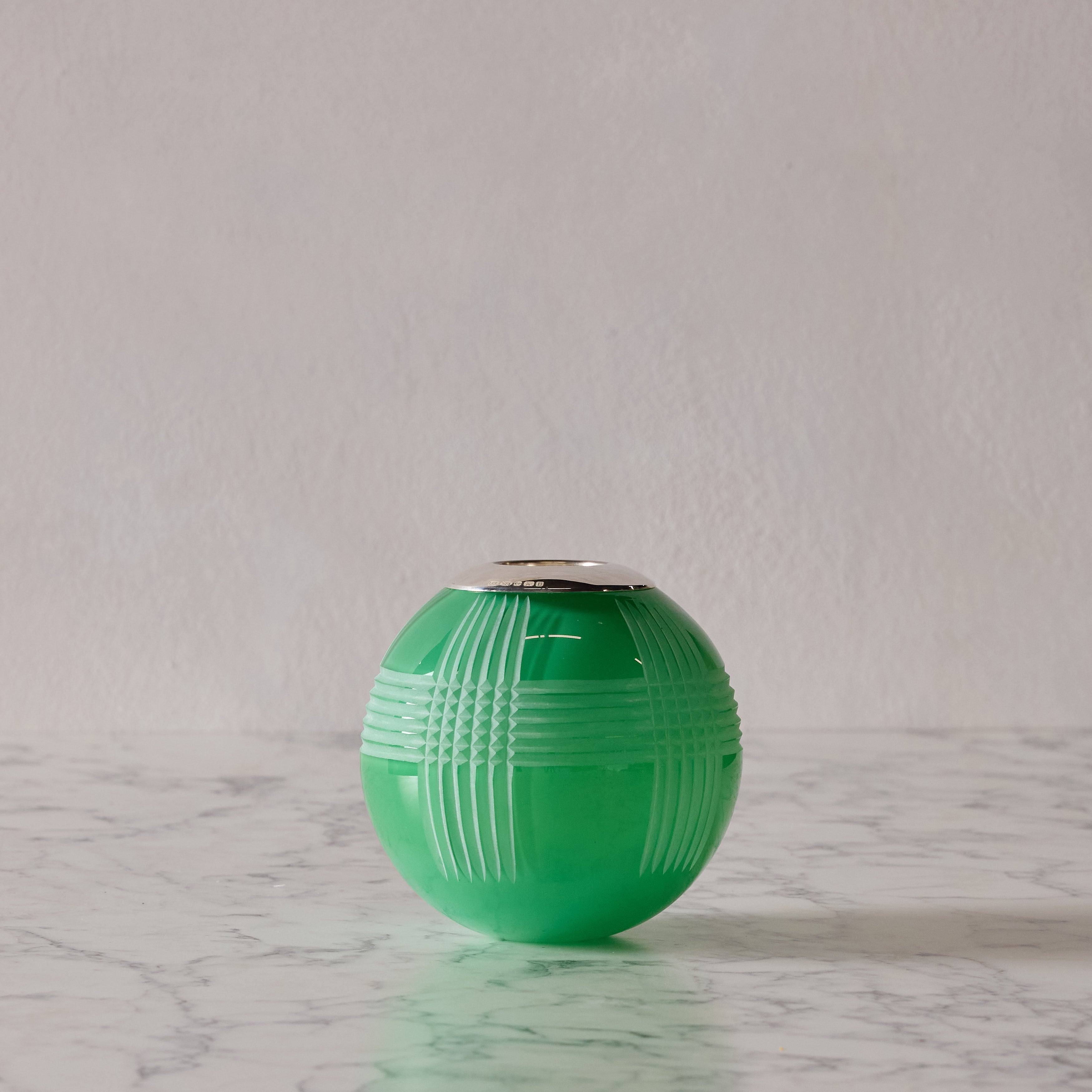 Large Crystal & Sterling Match Striker, Emerald