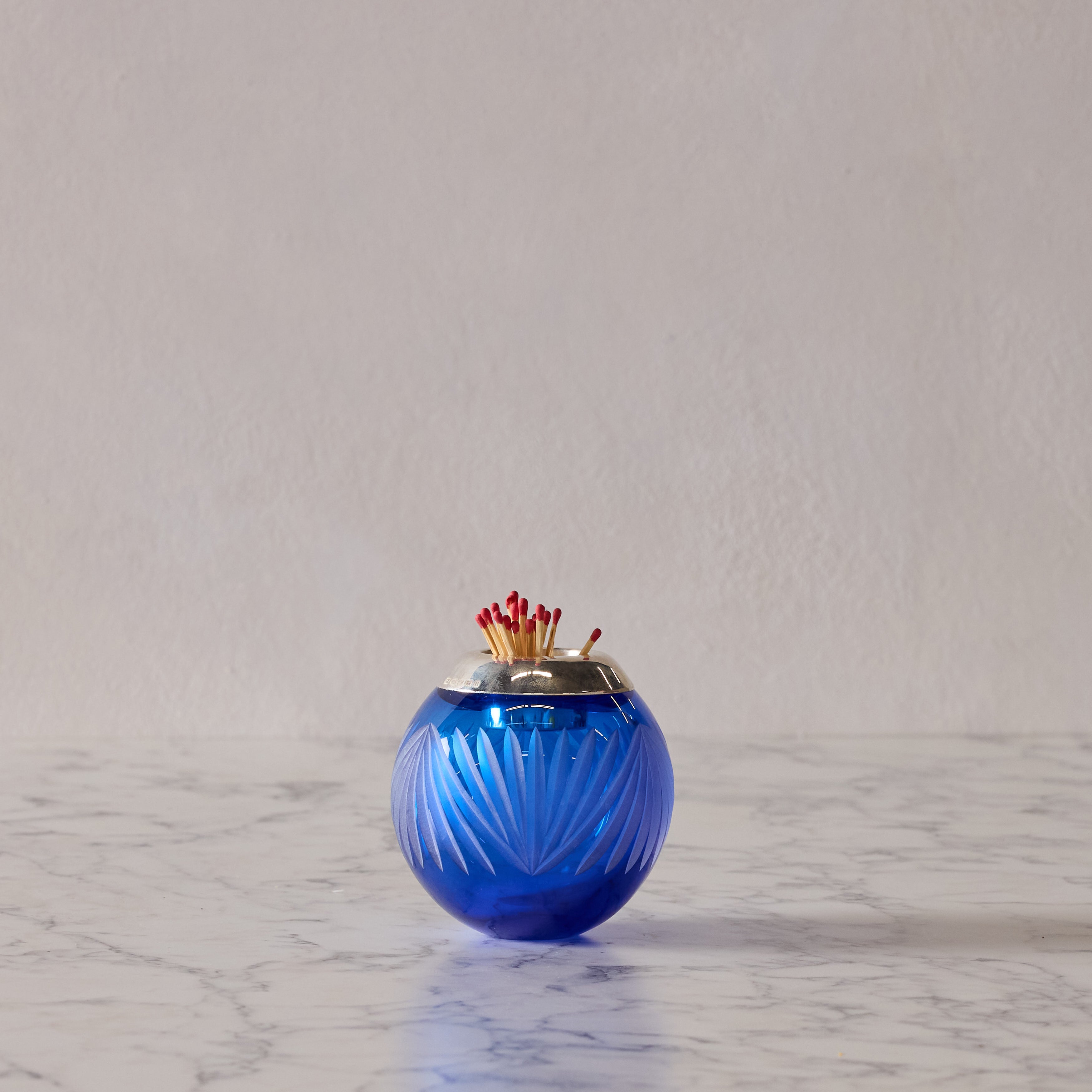 Medium Crystal & Sterling Match Striker, Cobalt