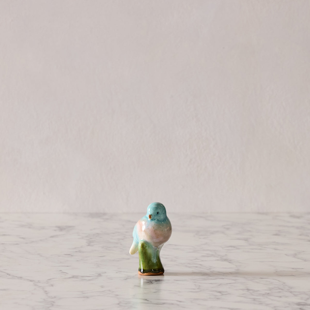 Songbird on Branch, Blush & Aqua