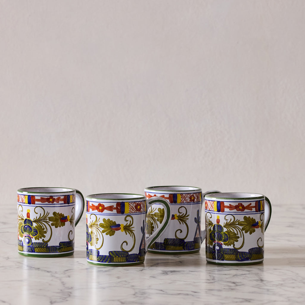 Carnation Set of 4 Porcelain Coffee Mug