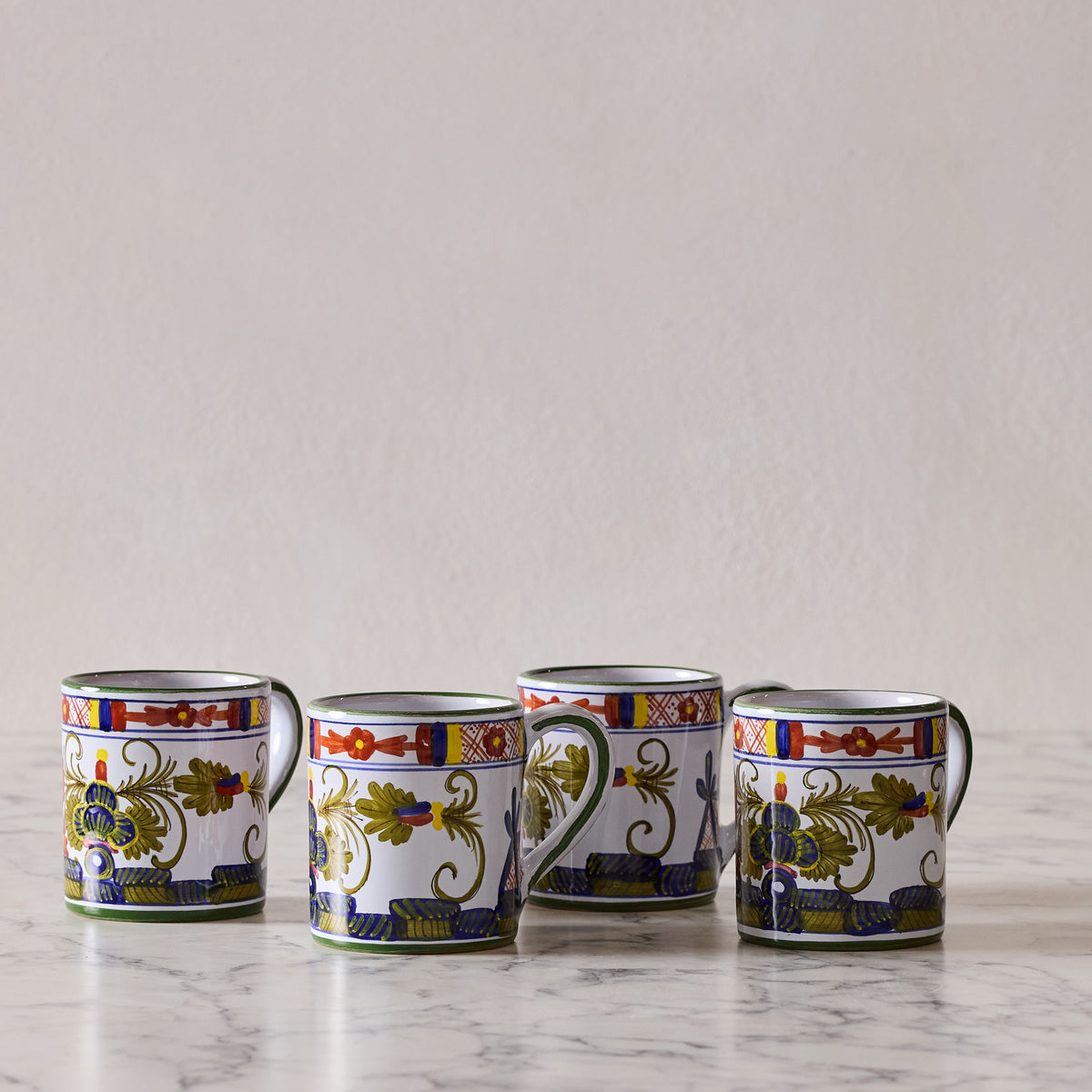 Carnation Set of 4 Porcelain Coffee Mug