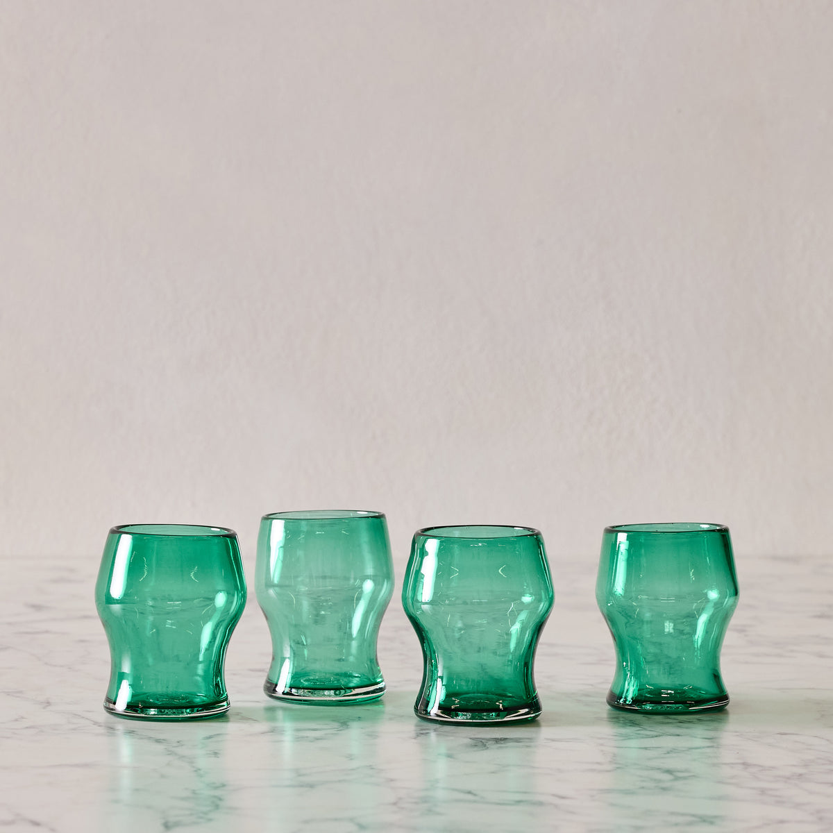 Set of 4 Green Goblets