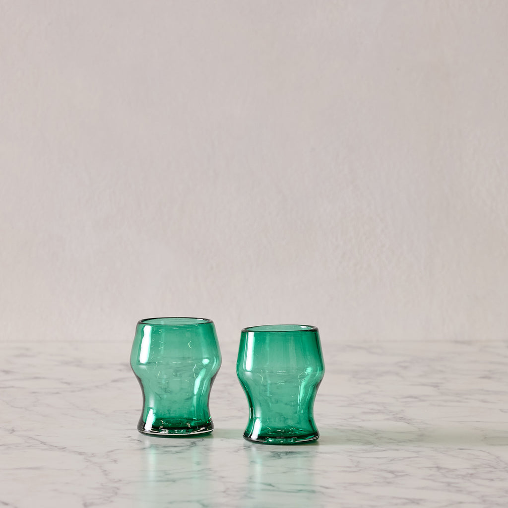 Set of 2 Green Goblets