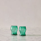 Set of 2 Green Goblets