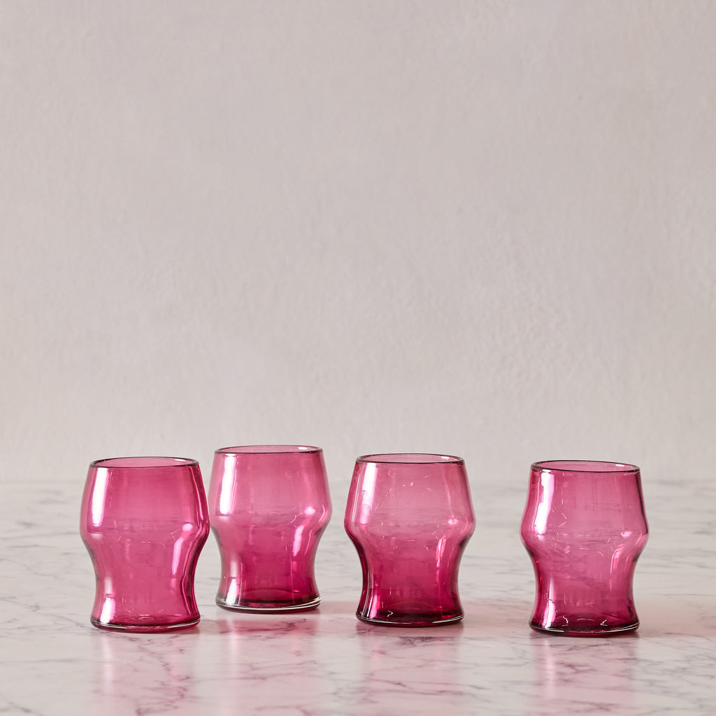 Set of 4 Rose Goblets
