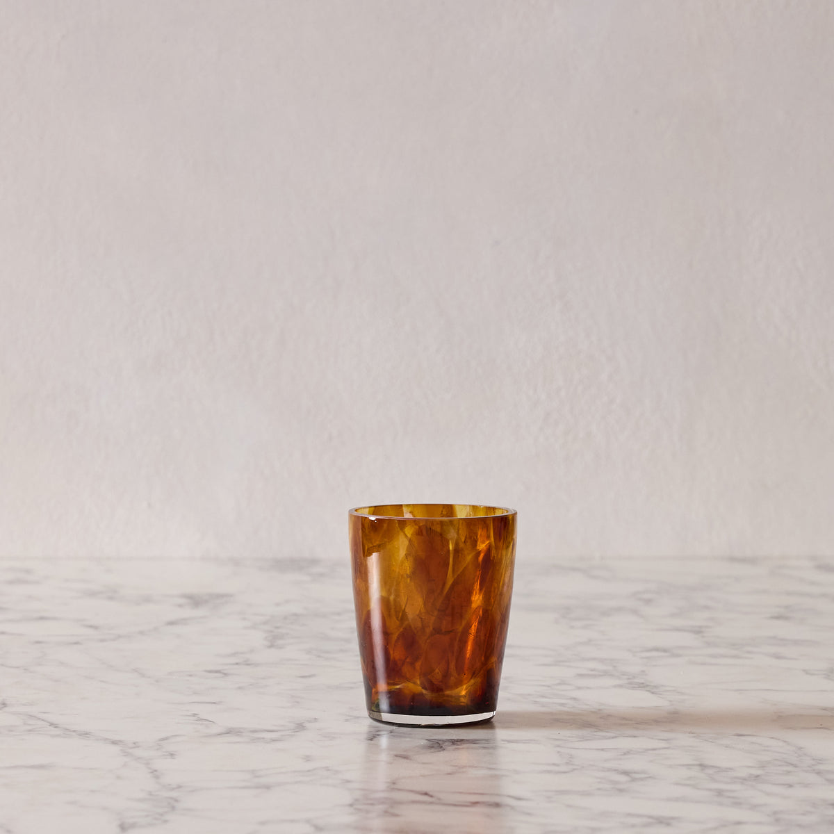 Hand-Blown Tortoiseshell Rocks Glass