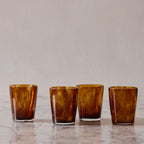 Set of 4 Tortoise Low Ball Glasses