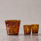 Set of 4 Tortoise Low Ball Glasses