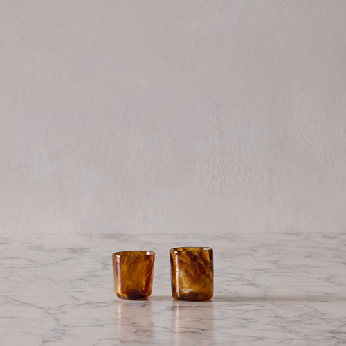 Hand-Blown Tortoiseshell Votive