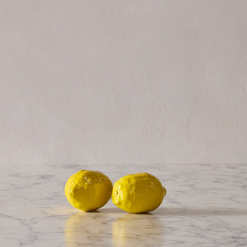 Hand Enameled Ceramic Lemon