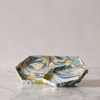 Marbled Hexagonal Nesting Tray Set, Dusty Blue & Green