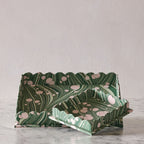 Marbled Scalloped Tray Set, Bubble Green & Pink