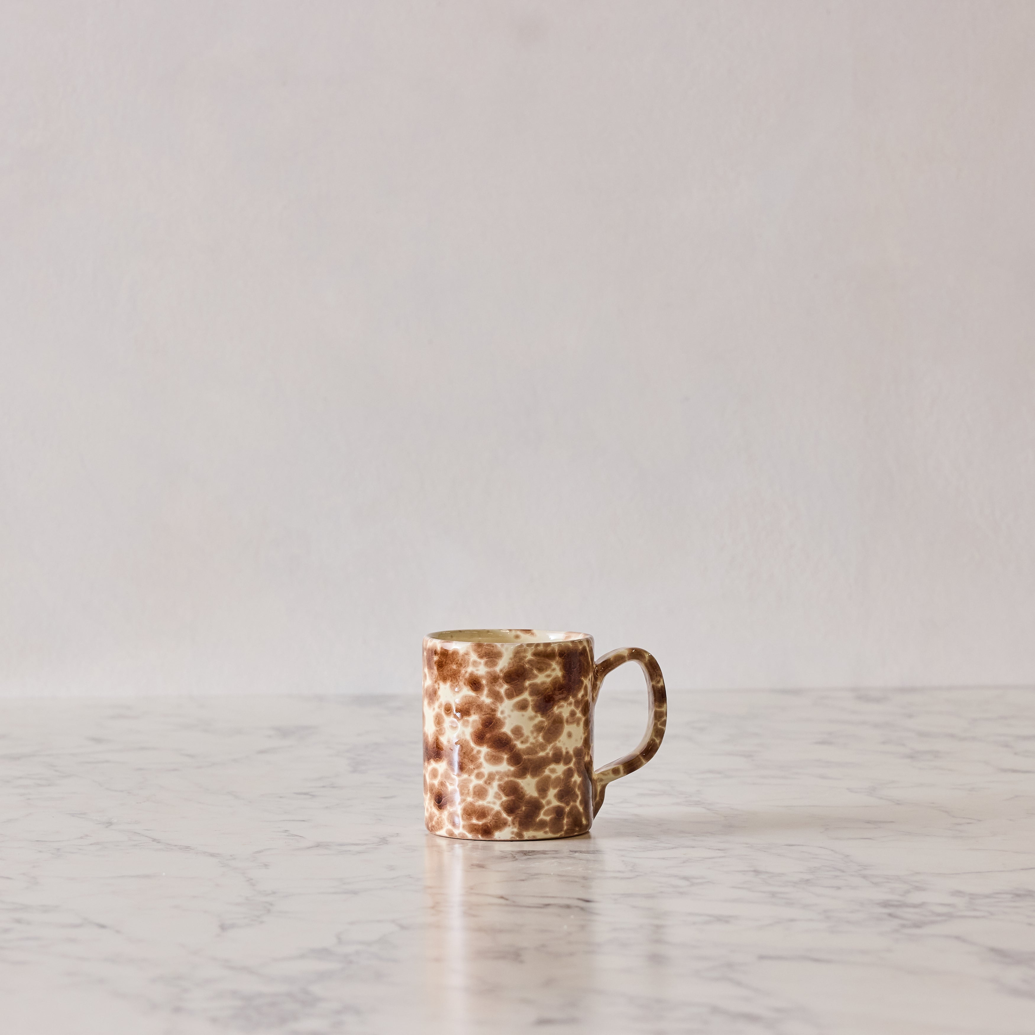 Splatterware Mug, Brown on Cream
