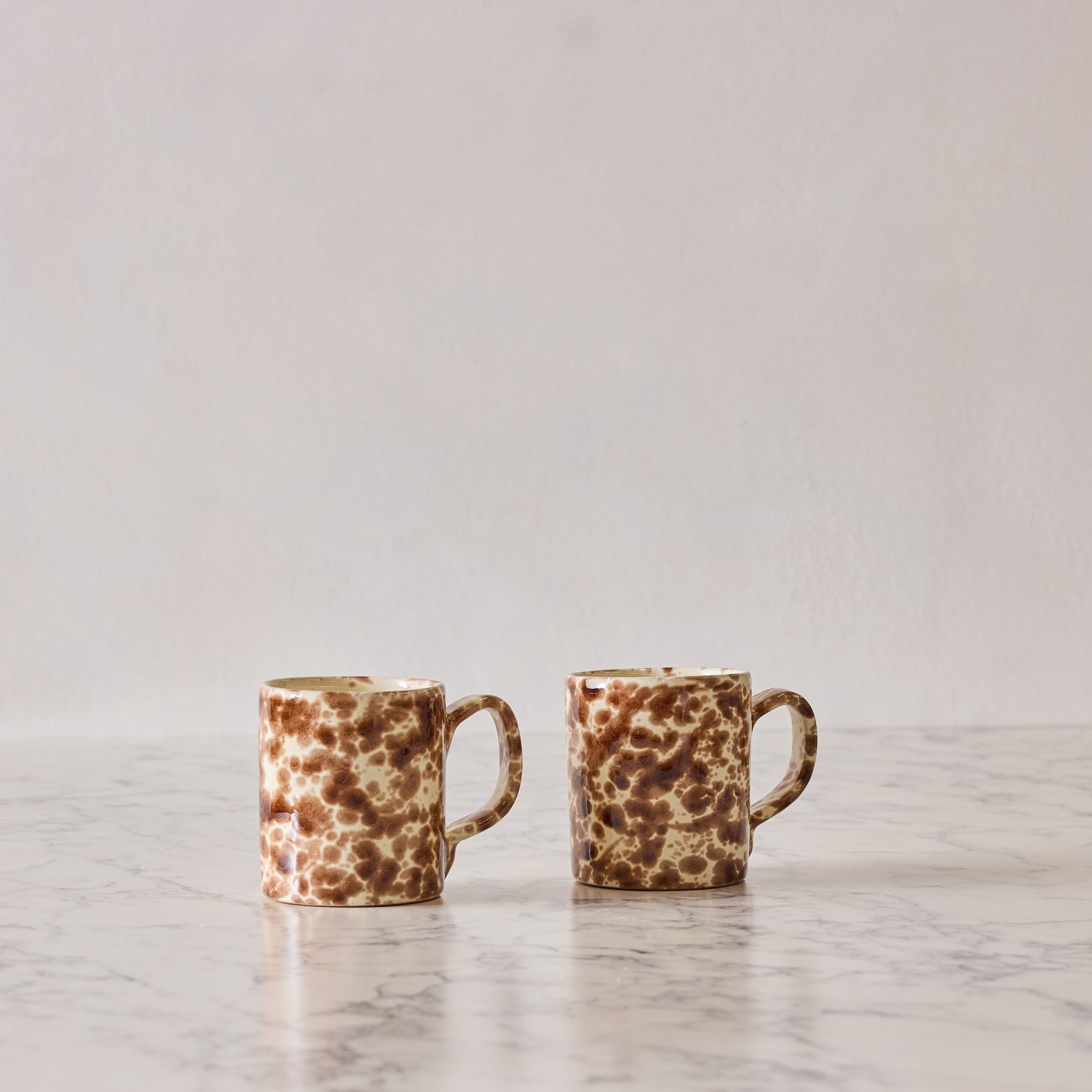 Splatterware Mug, Brown on Cream