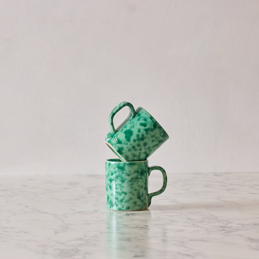 Splatterware Mug, Green on Green