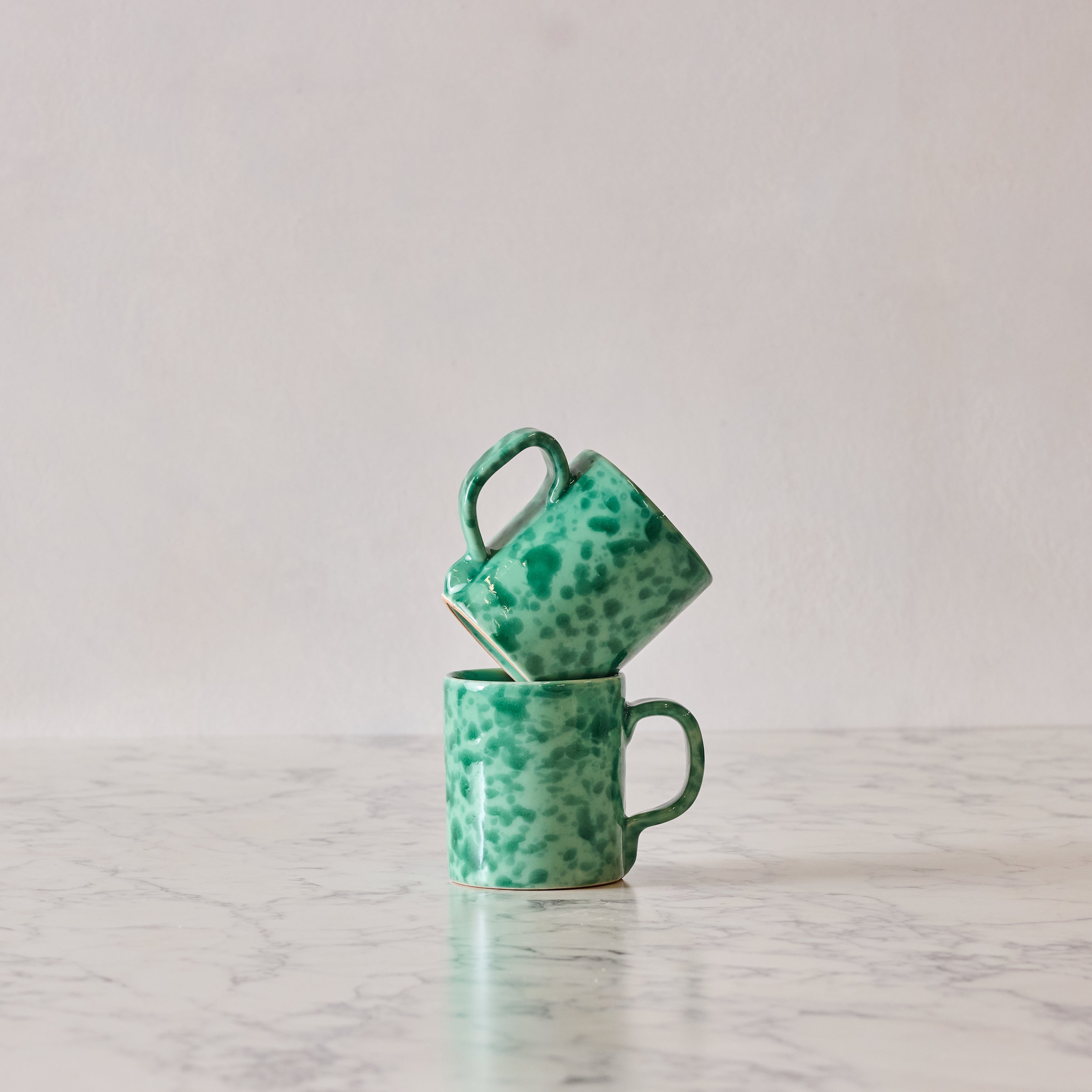 Splatterware Mug, Green on Green