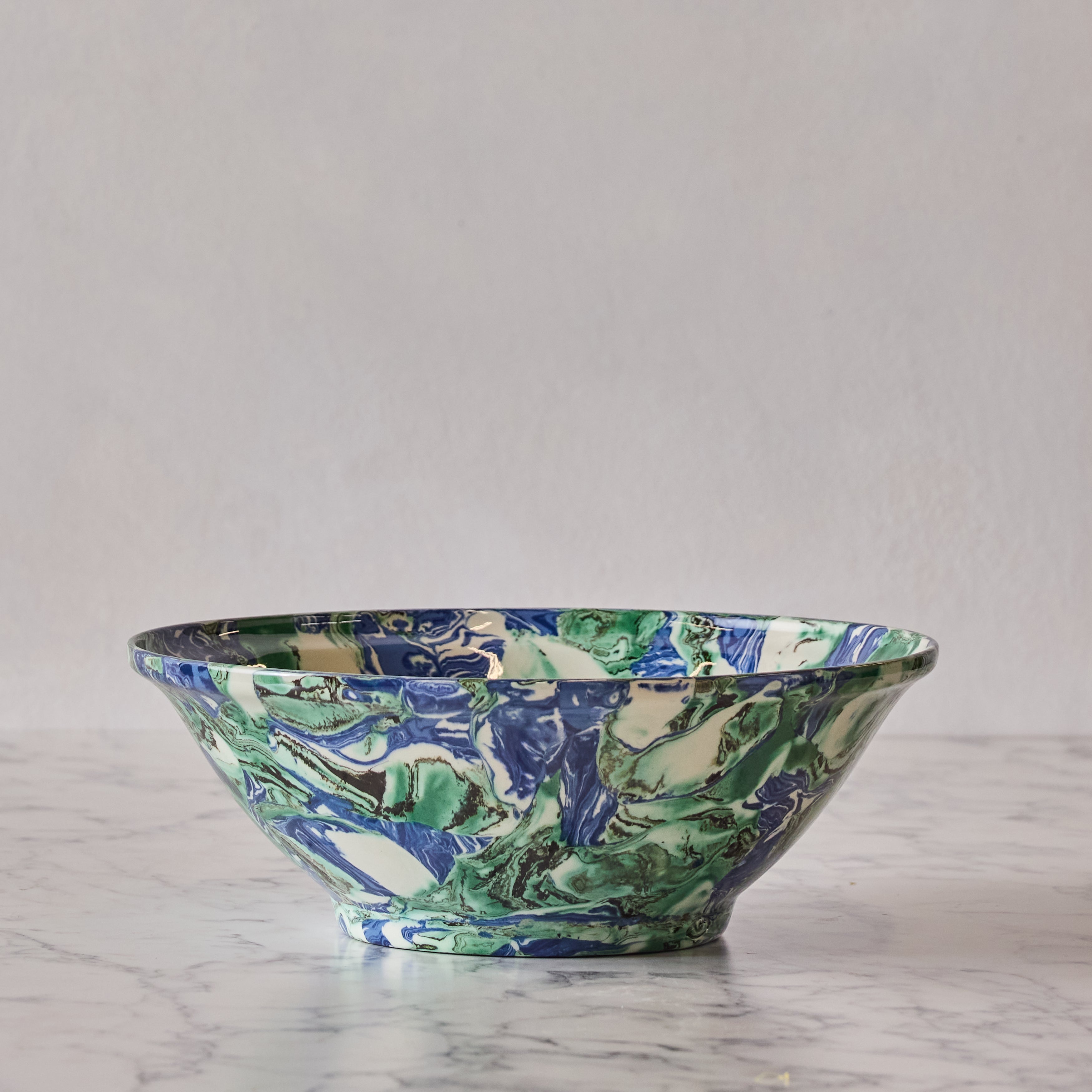Terre Mêlée Salad Bowl, Green & Cobalt