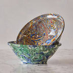 Terre Mêlée Salad Bowl, Green & Cobalt
