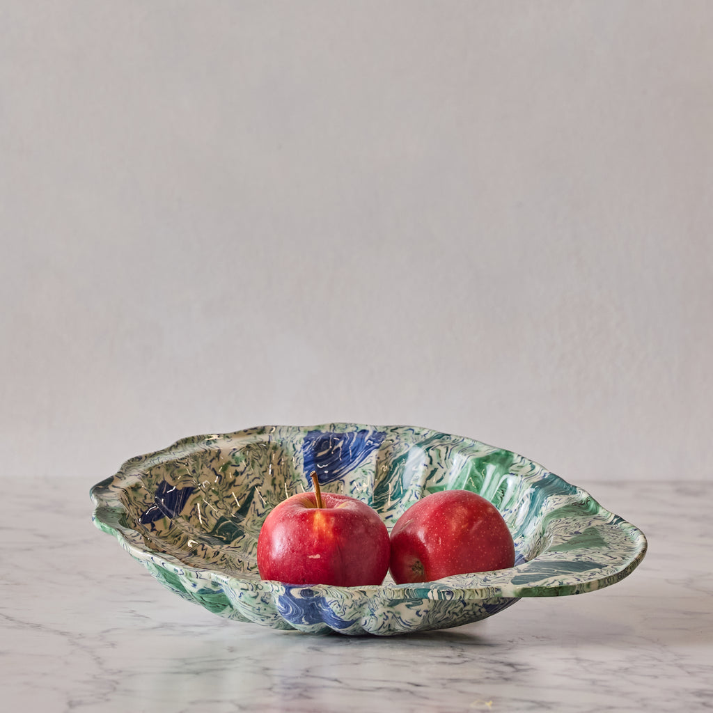 Terre Mêlée Shell Platter, Emerald & Cobalt